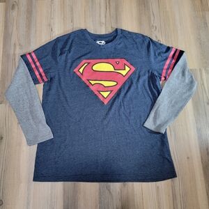 SUPERMAN baseball T Shirt DC COMICS Official Shirt Mens Size XL